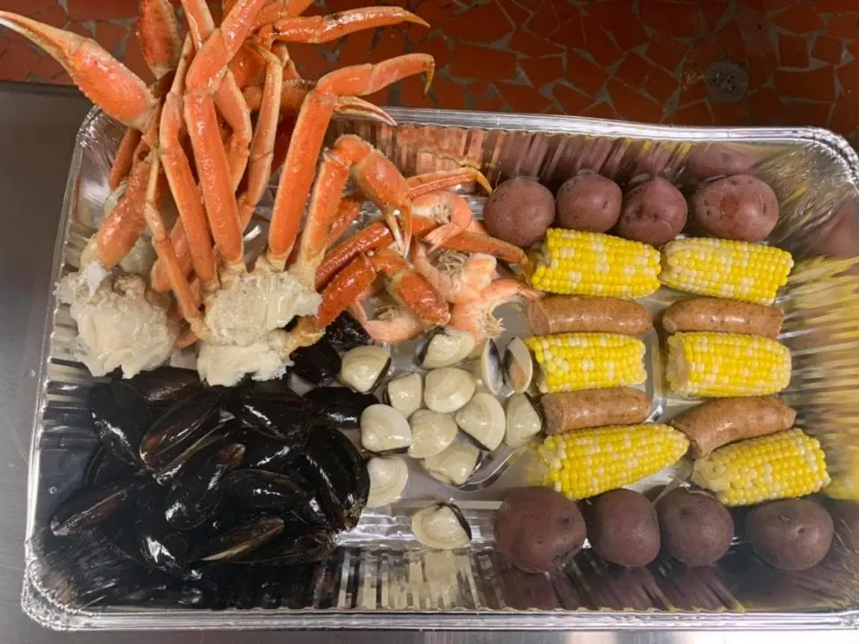 Jimmy's seafood buffet seafood boil tray
