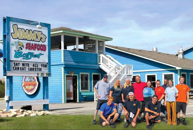 jimmys seafood buffet exterior with crew